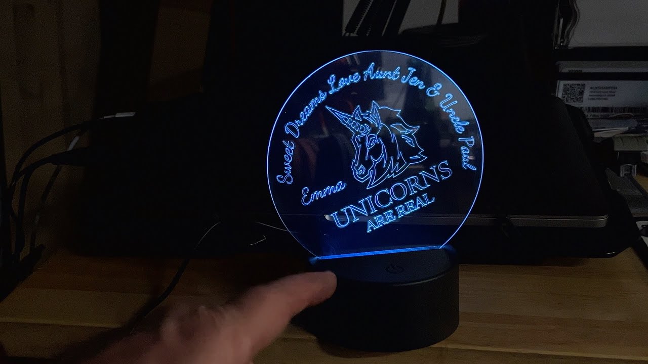 Engrave or Score Clear Acrylic on a diode laser. Watch me make an LED Night Light  xTool S1 40 Watt