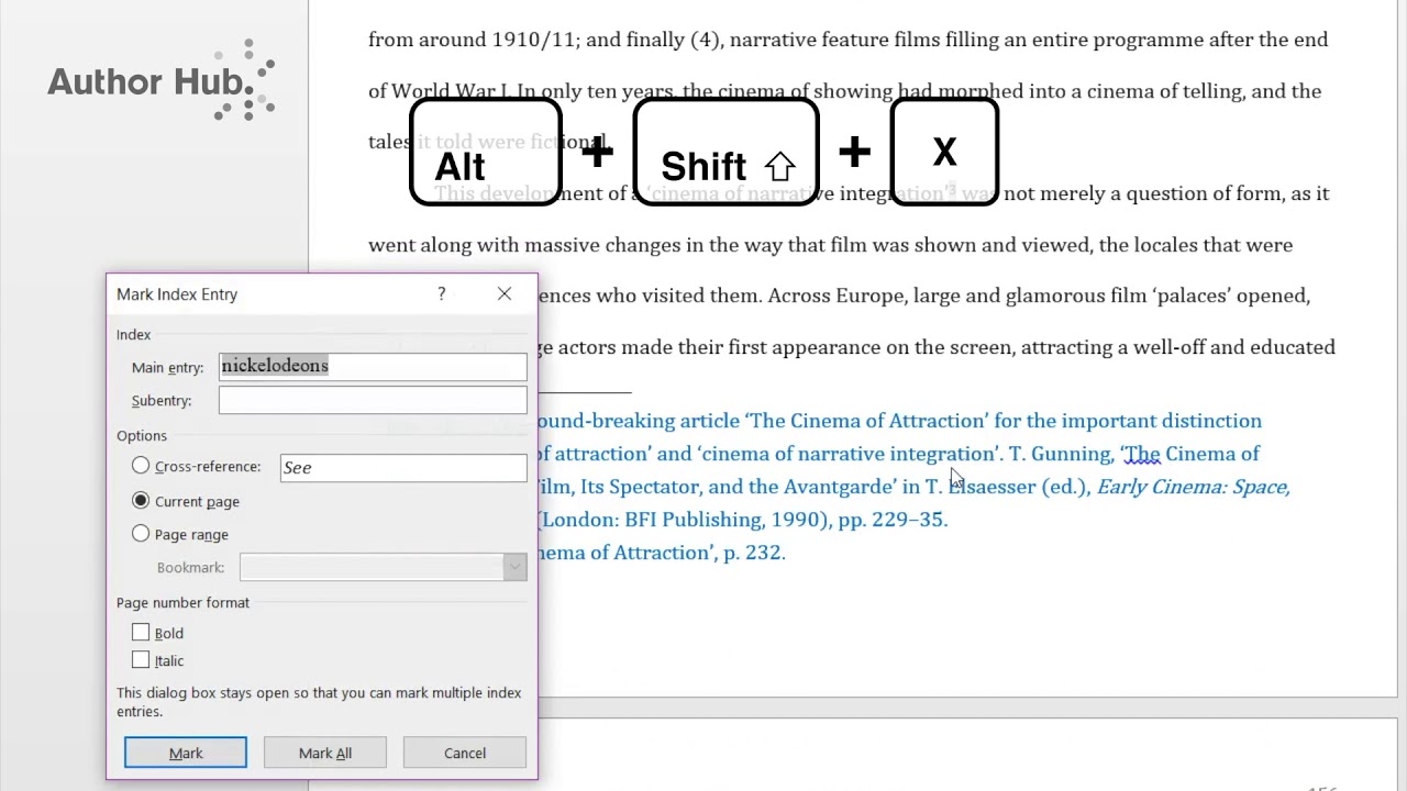 Indexing in Microsoft Word