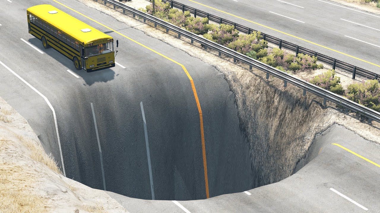 Cars vs Giant Pit #2 &ndash; BeamNG.Drive