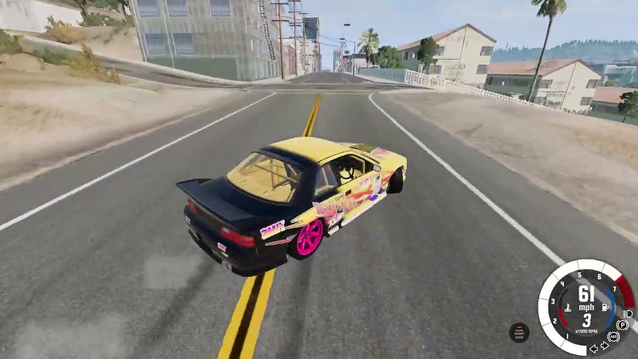 Drifting around and messing about in BEAMNG