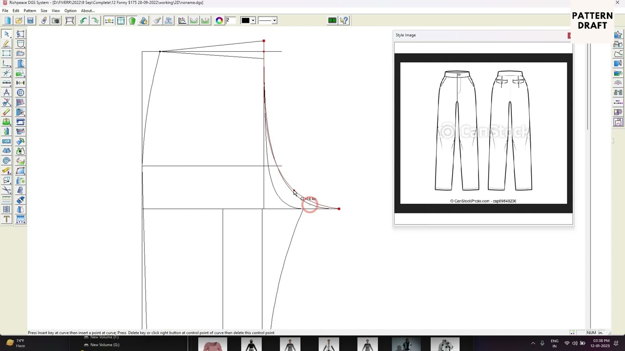 How to Create Pant Pattern in Garment CAD software (Richpeace ) Pattern Draft Digital Apparel Studio