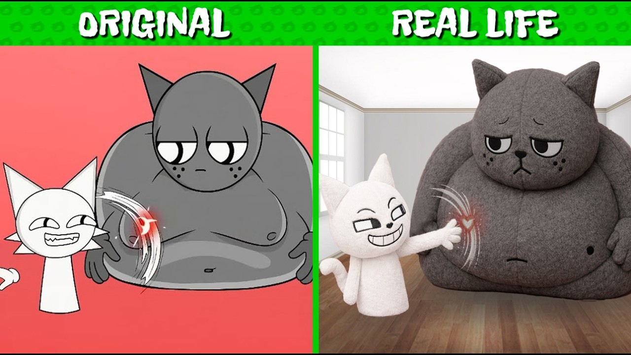 Best TikToks of Incredibox Sprunki: Wunda accidentally provoked Giant Gray | Original vs Plush Toys