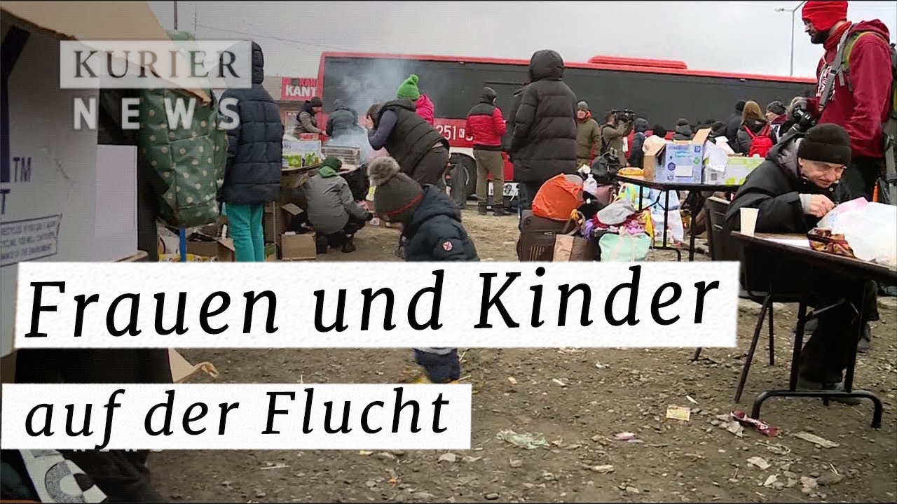 Ukraine: Frauen und Kinder auf der Flucht, M&auml;nner an der Front