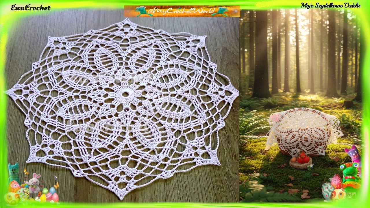 🐣 Serwetka do koszyczka i nie tylko Nr.4 /2026 (30 cm)☕ Część 1 ☕ crochet moje szydełkowe dzieła 🕊️🌿