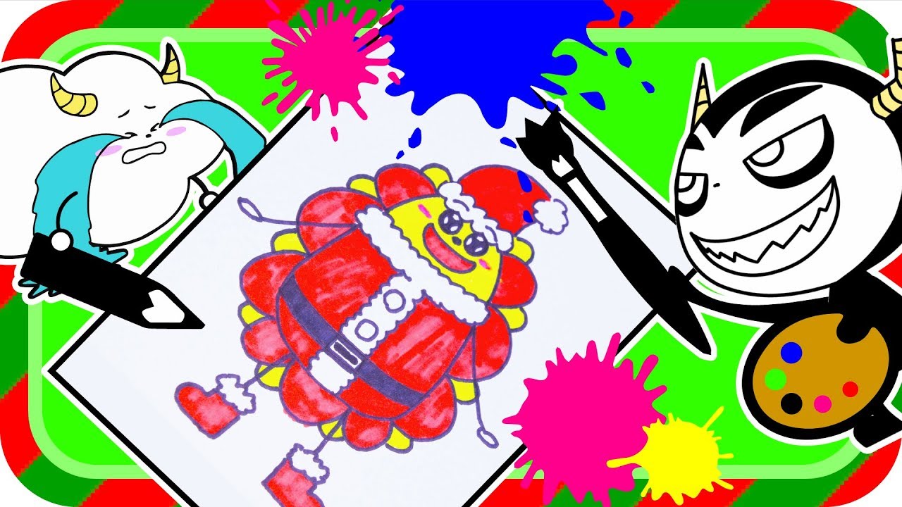 みんなでクリスマス塗り絵★サンサンとくもりんのお絵かき工作♪色をぬって覚えよう★サンタ クリスマスツリー 工作 Coloring Pages★サンサンキッズTV toys kids video