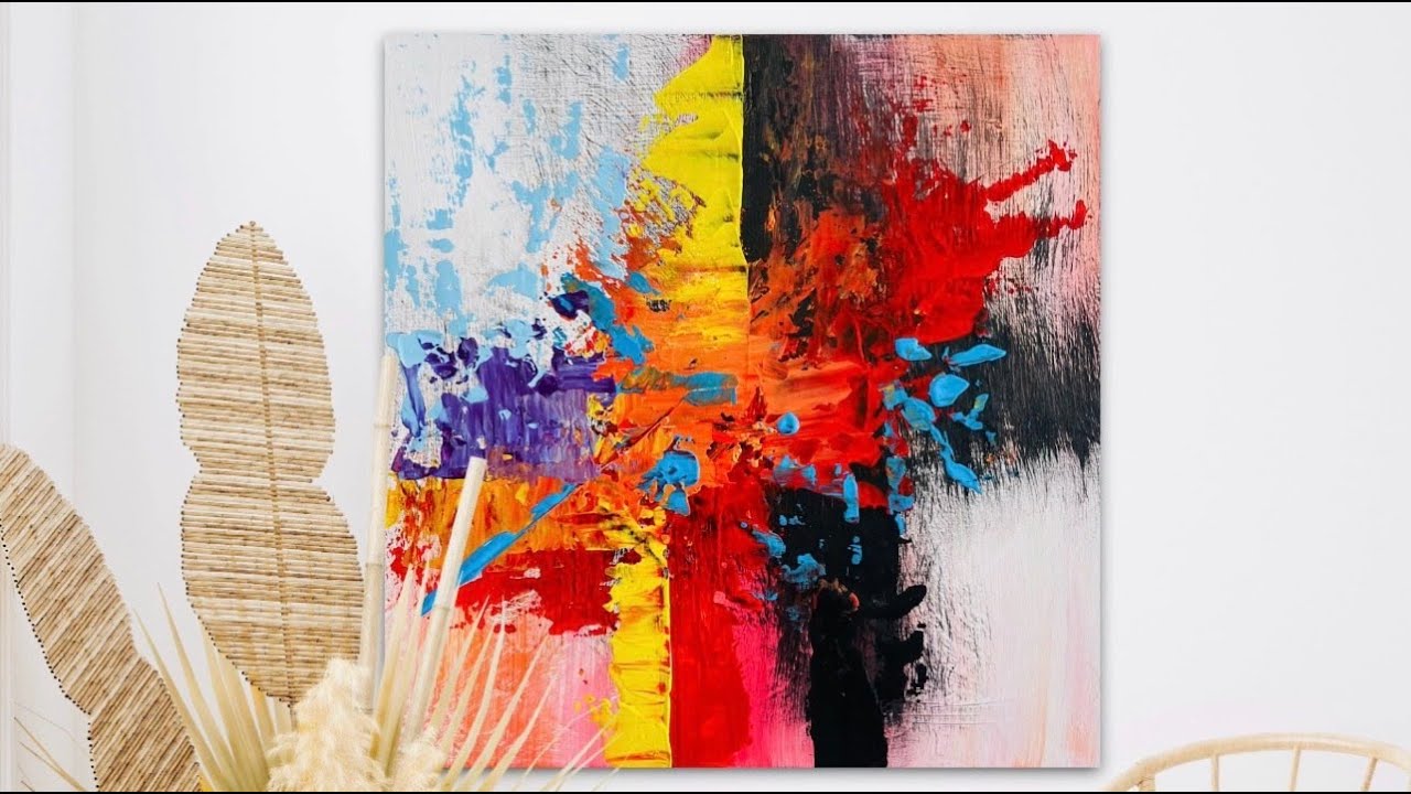 Simpler Way to Paint Abstract Painting with Palette Knife #abstractpainting #abstractart