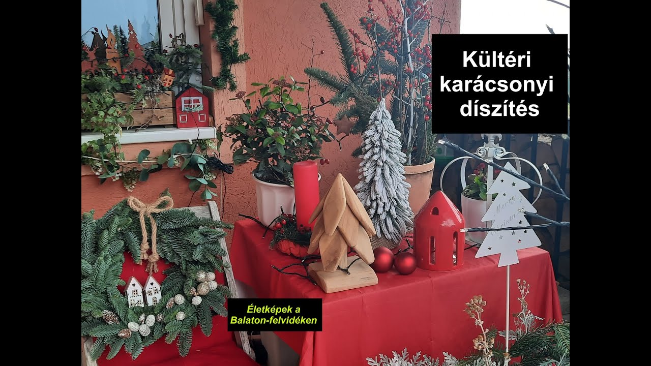 Karácsonyi díszítés kültéren