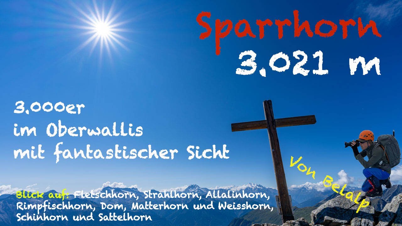 Sparrhorn 3.021 m im Oberwallis: Bergwanderweg im Schwierigkeitsgrad T3 von Belalp (Blatten)