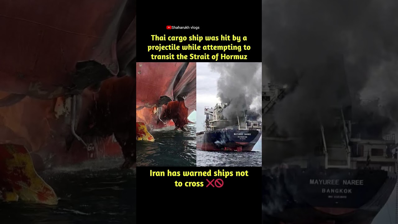 Thai cargo ship was hit by a projectile while attempting to #video #news #motivation #viral #like
