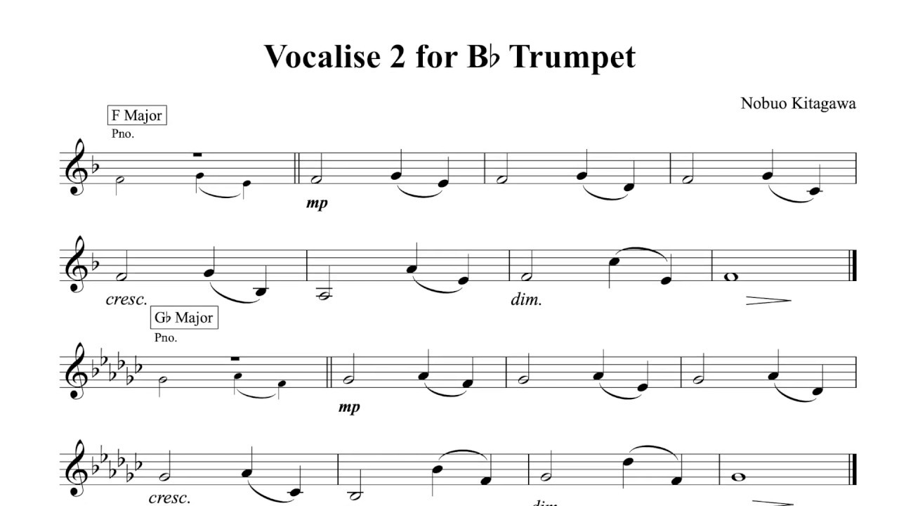 Vocalise 2 For Trumpet　トランペットの為のヴォカリーズ２