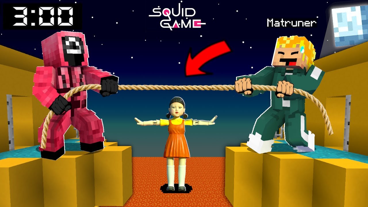 LALKA z SQUID GAME KAZAŁA MI PRZECIĄGAĆ LINĘ z OCHRONIARZEM w MINECRAFT I STAŁO SIĘ TO...