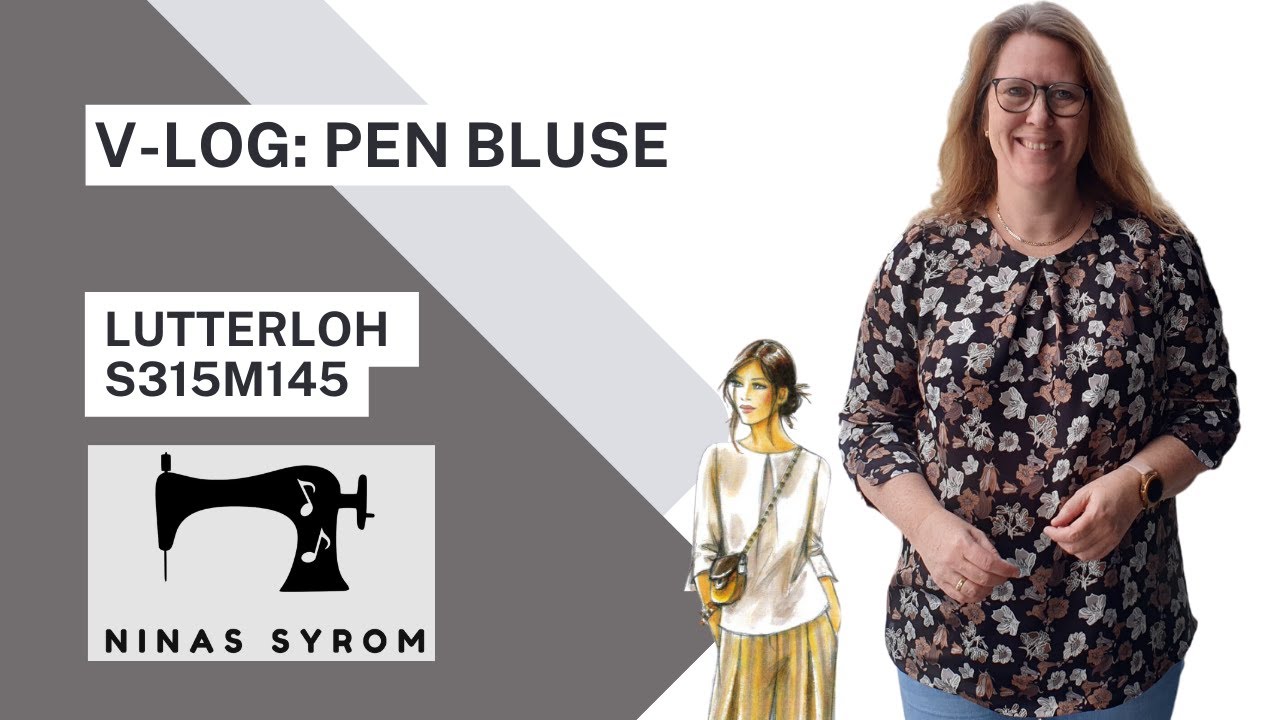 Sew along: Sy pen bluse med ermesplitt, motfold og splitt i nakke, Lutterloh supplement 315 model145