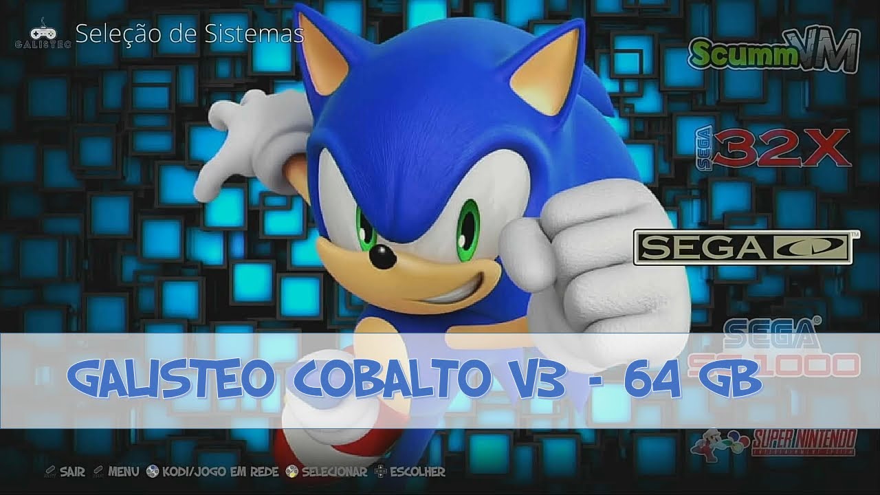 Galisteo Cobalto v3 64GB - 13.886 jogos - Rasp Pi3 B/B+ Recalbox 6.1 
