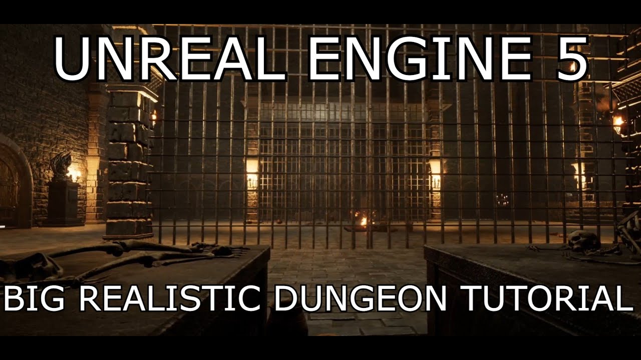How to make a BIG Realistic Dungeon map in UE5 - Unreal Engine 5 Beginner level Tutorial FREE Assets