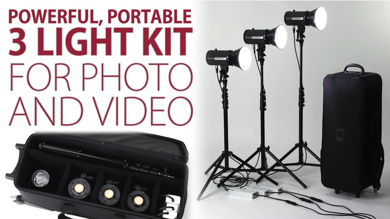 Powerful, Portable 3 Light Kit for Photo and Video - The LED100WB 3 Light Kit from Fotodiox