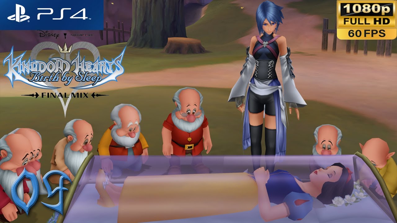 [PS4 1080p 60fps] Kingdom Hearts Birth by Sleep Walkthrough 9 Dwarf Woodlands (Aqua)