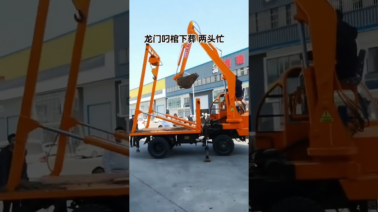 Agricultural four-wheel drive and four-similar truck-mounted crane-digger all-in-one machine P-2574