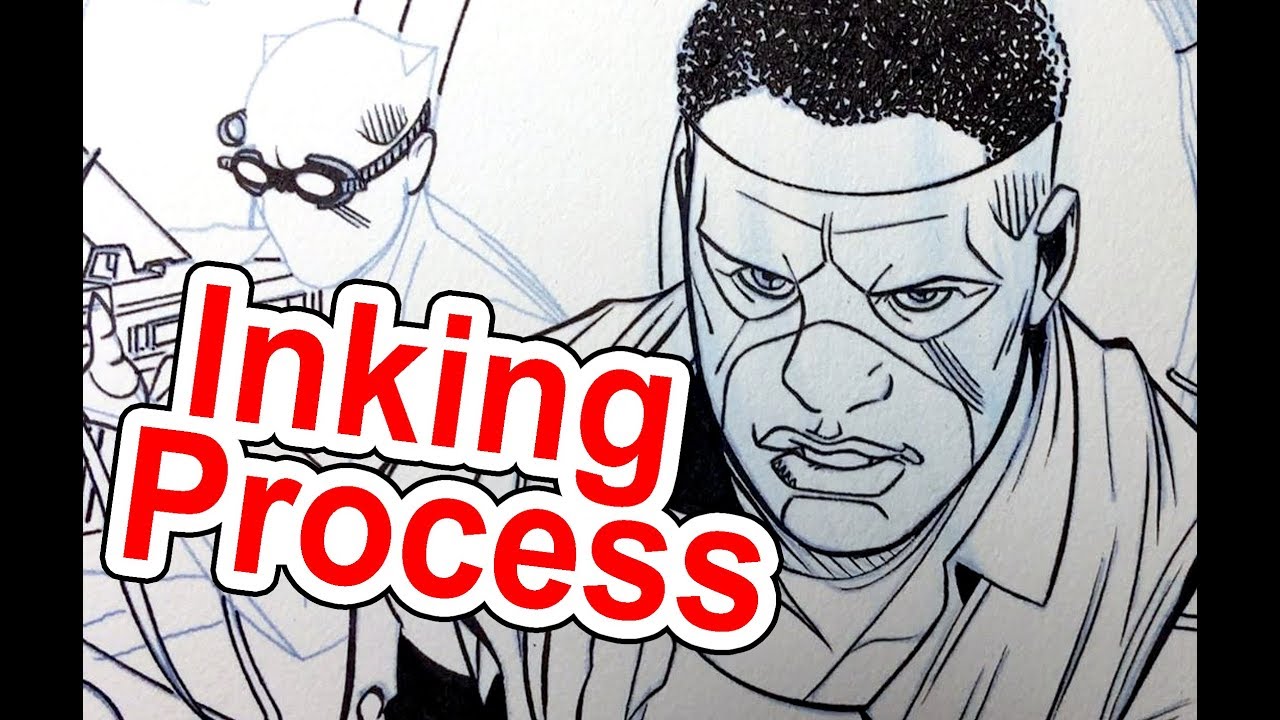 How to ART How to Draw and Ink Line Weights, Holding, hatch and Tapered lines Black Panther