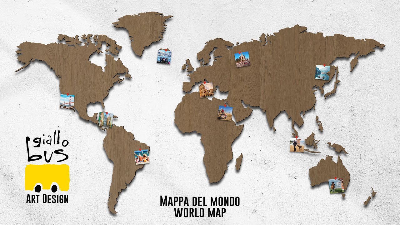 Mappa del Mondo Giallobus Art Design - World Map Giallobus Art Design