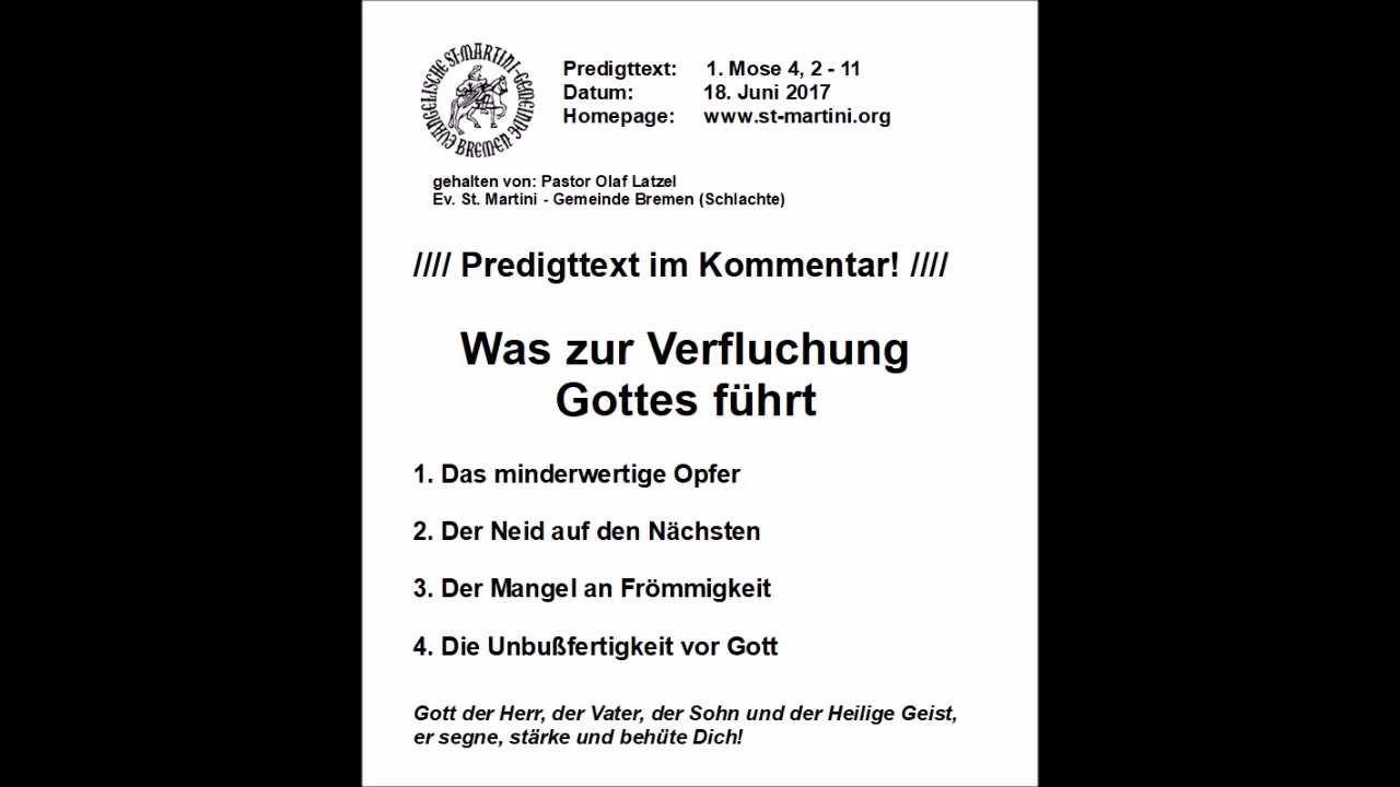 18.06.2017 - Was zur Verfluchung Gottes führt