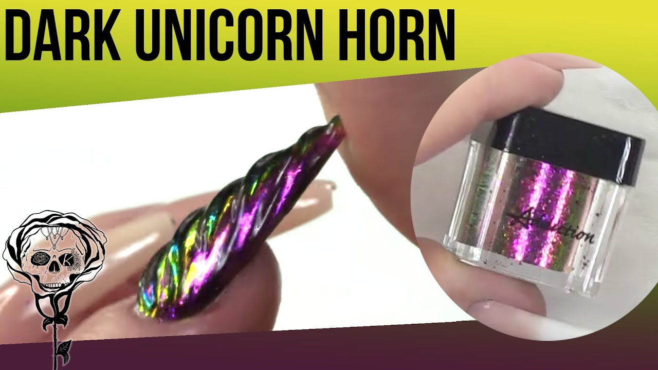 Unicorn Horn using CHROME FLAKES and Builder Gel!