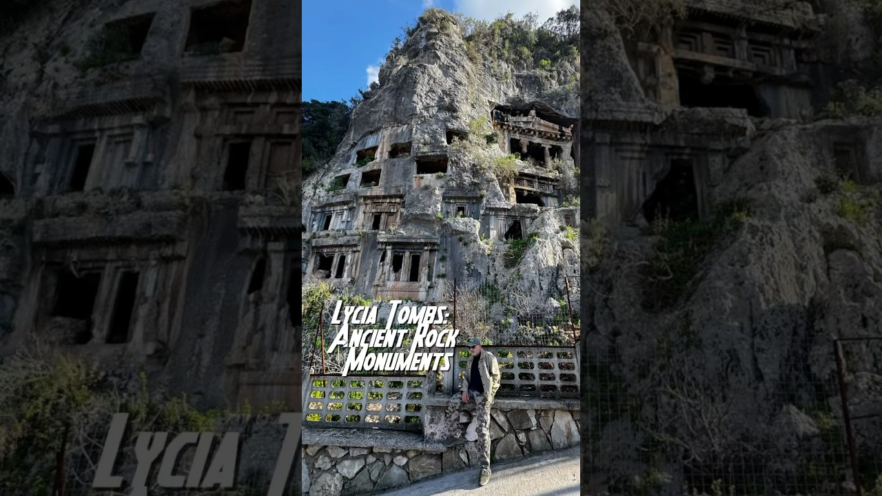 Lycian tombs are carved into cliffs, temple-like, once colourful, and full of ancient mysteries!🇹🇷