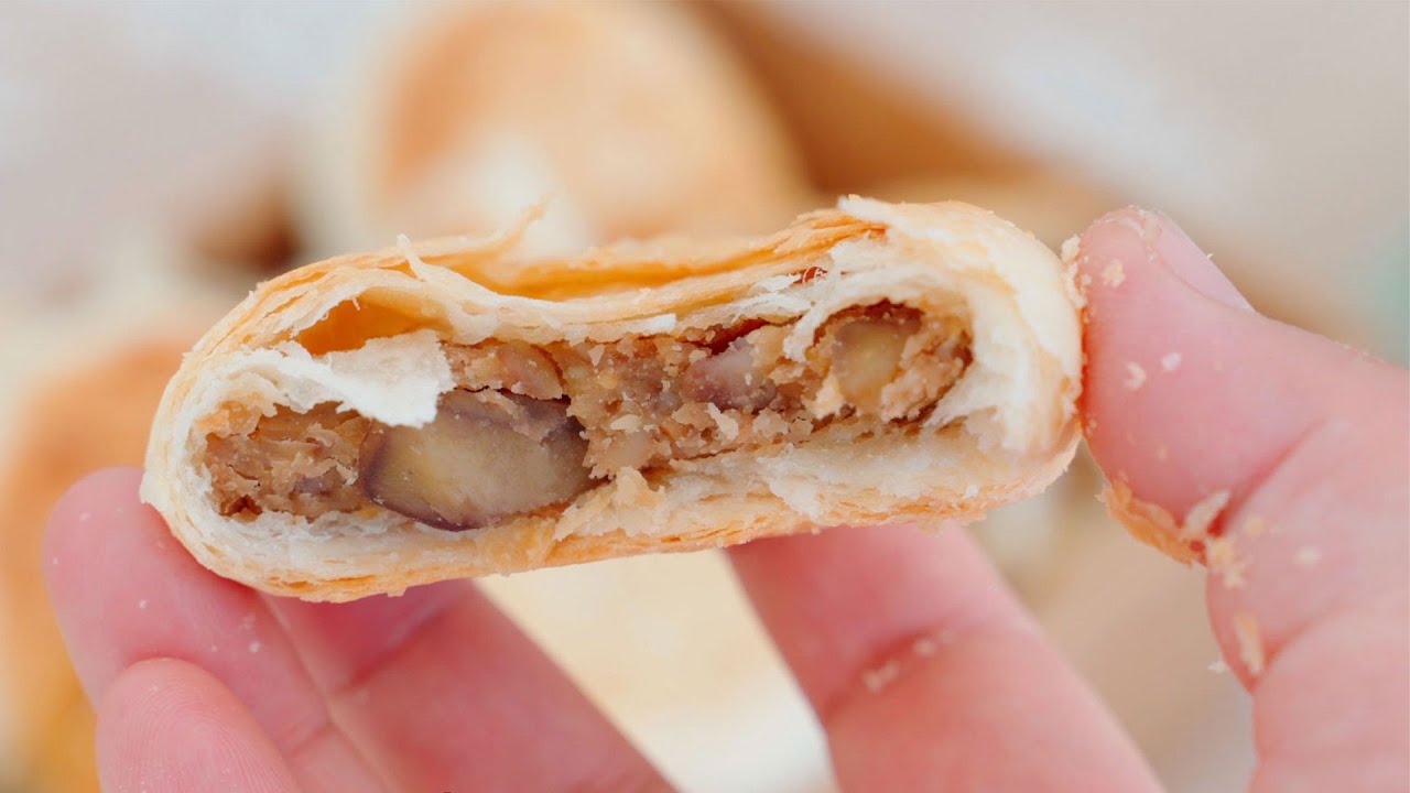 外边买不到的纯板栗酥饼！咬一口酥的掉渣，平底锅就能做！