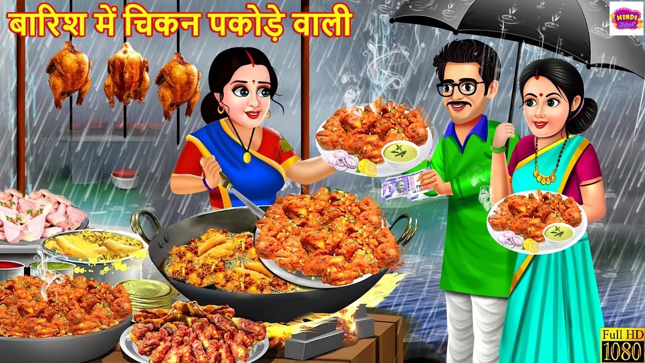 बारिश में चिकन पकोड़े वाली | Barish Me Chicken Pakoda | Hindi Kahani | Moral Stories | Hindi Cartoon