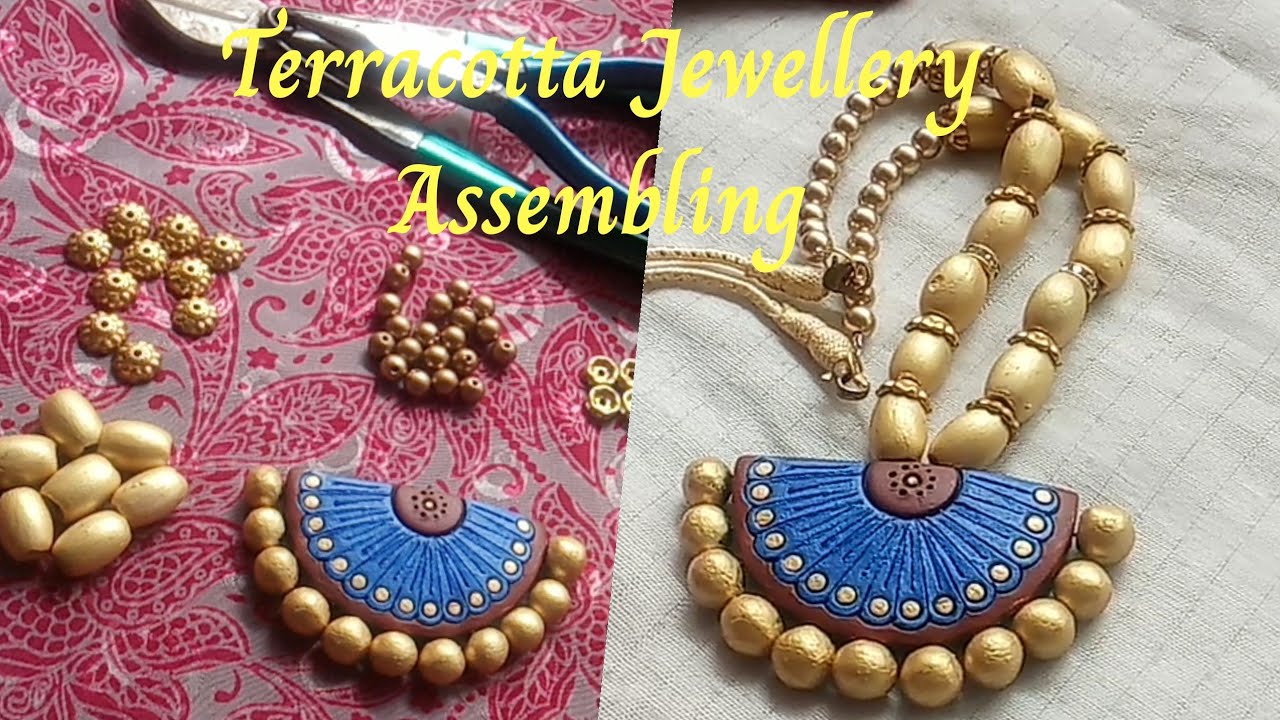 How to assemble Terracotta Jewellery Using Gear Wire | Pendant Necklace |Classy Ramya