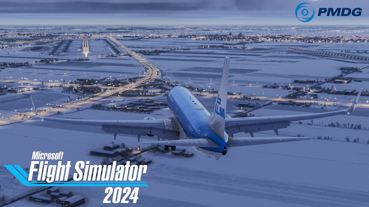 FS2024 | KLM 737 Landing in a Snowy Amsterdam Schiphol | PMDG 737 |