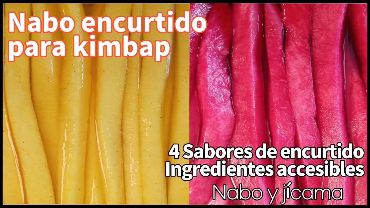 Danmuji(단무지) | Nabo encurtido para kimbap | 4 sabores de encurtidos estilo coreano | receta coreana