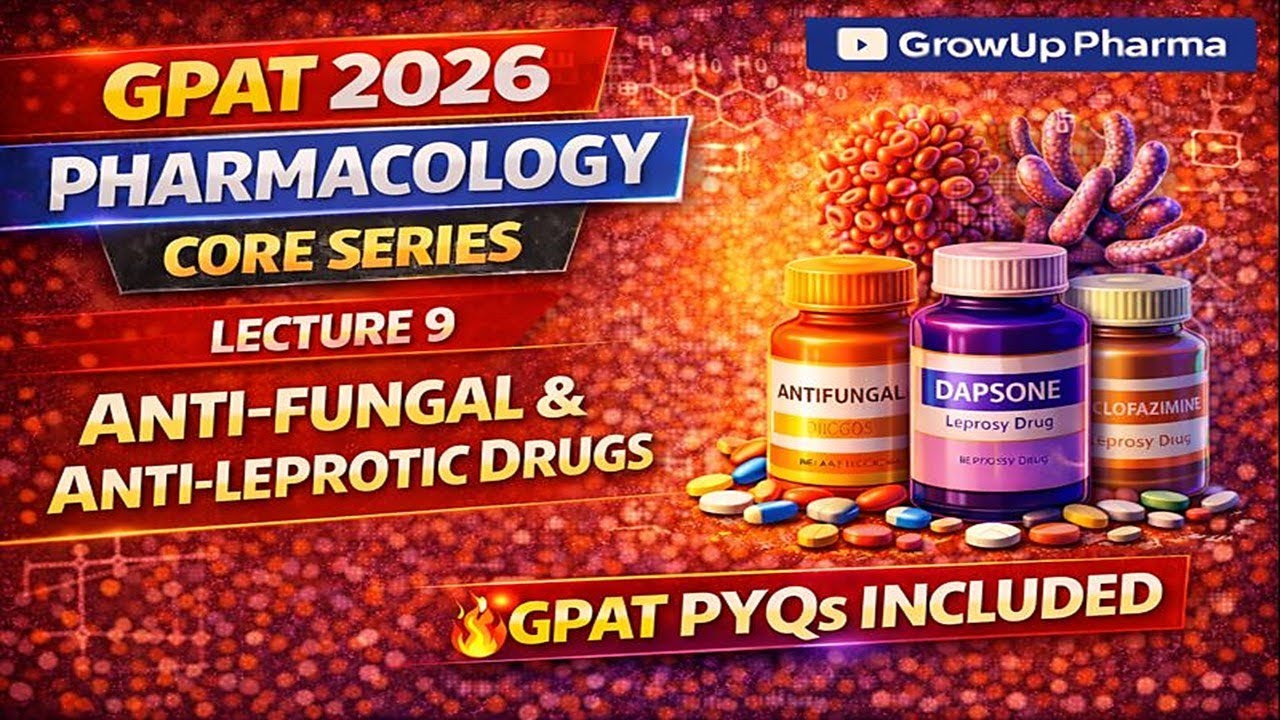 Anti-fungal Drugs & Anti-Leprotic Drugs | Classification & Mechanism of Action Series | GPAT PYQs