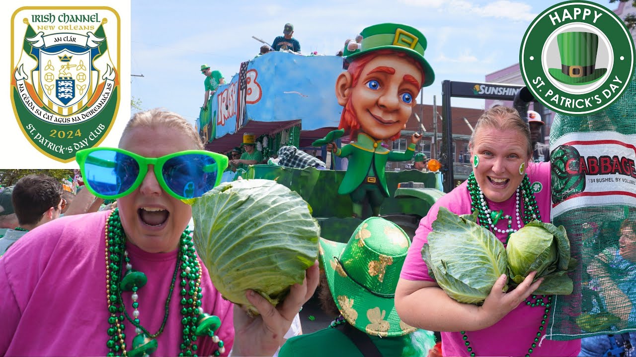 Irish Channel St. Patrick's Day Parade 2024. We Captured the Craziest Party in New Orleans! 🥬☘️🇮🇪