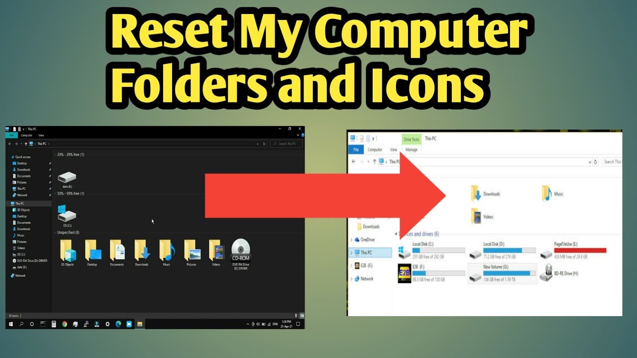 How To ReSet My Computer Or This PC To Default View ?