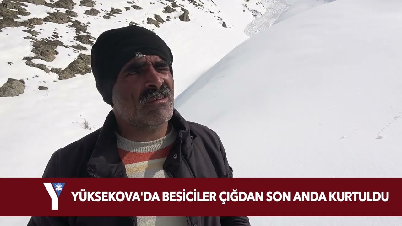 Yüksekova'da besiciler çığdan son anda kurtuldu