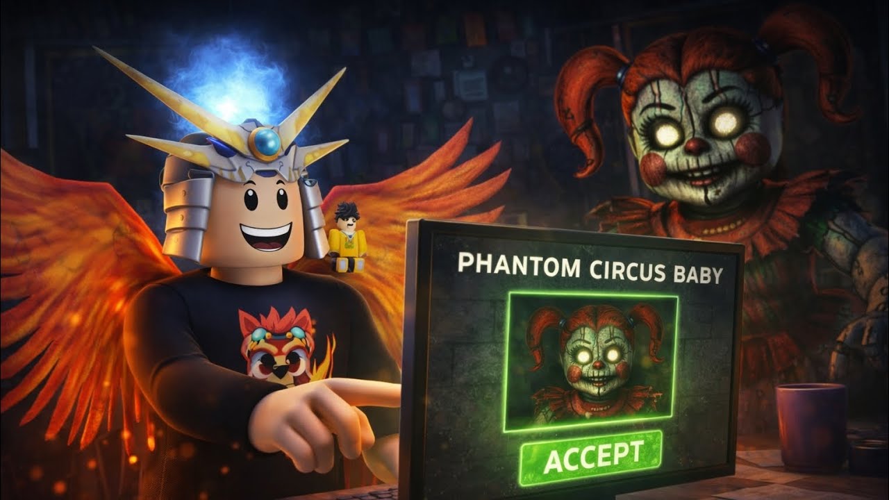 AM ACCEPTAT-O PE PHANTOM CIRCUS BABY IN FNAF 6 PE ROBLOX,DAR.....!