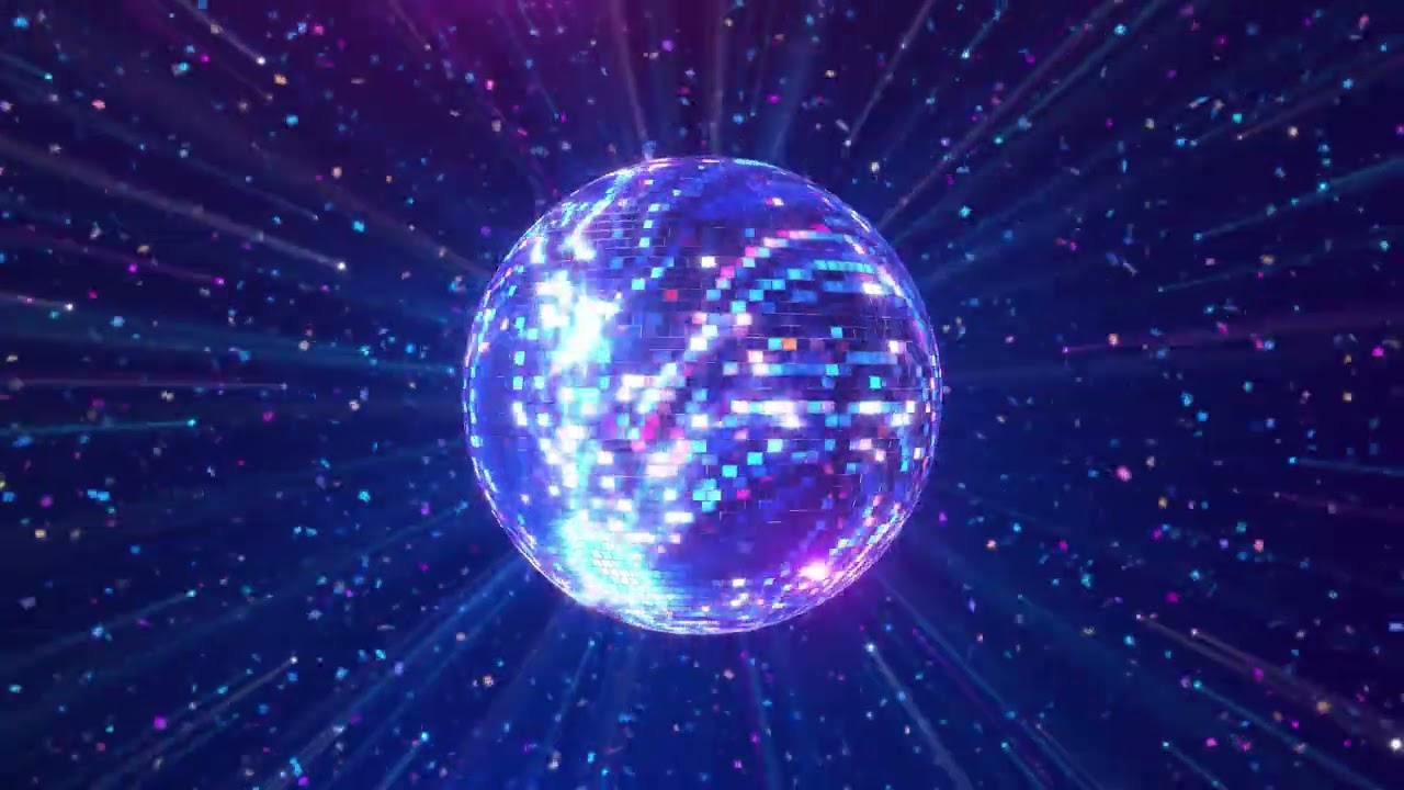 8 Hours 4K Purple Disco Ball Spinning | Sparkling Sky Background (4K 60FPS)