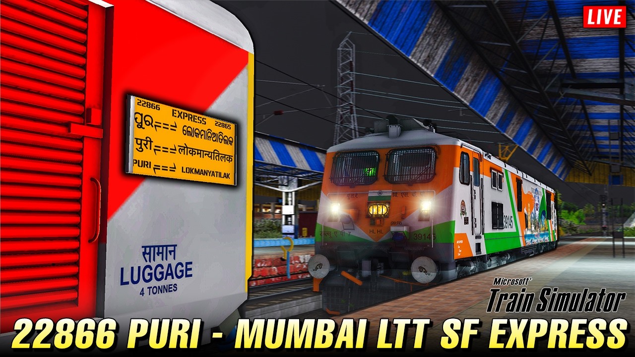 EARLY MORNING DENSE FOGGY CONDITIONS IN 22866 PURI - MUMBAI LTT SF EXPRESS | MSTS OPEN RAILS | LIVE