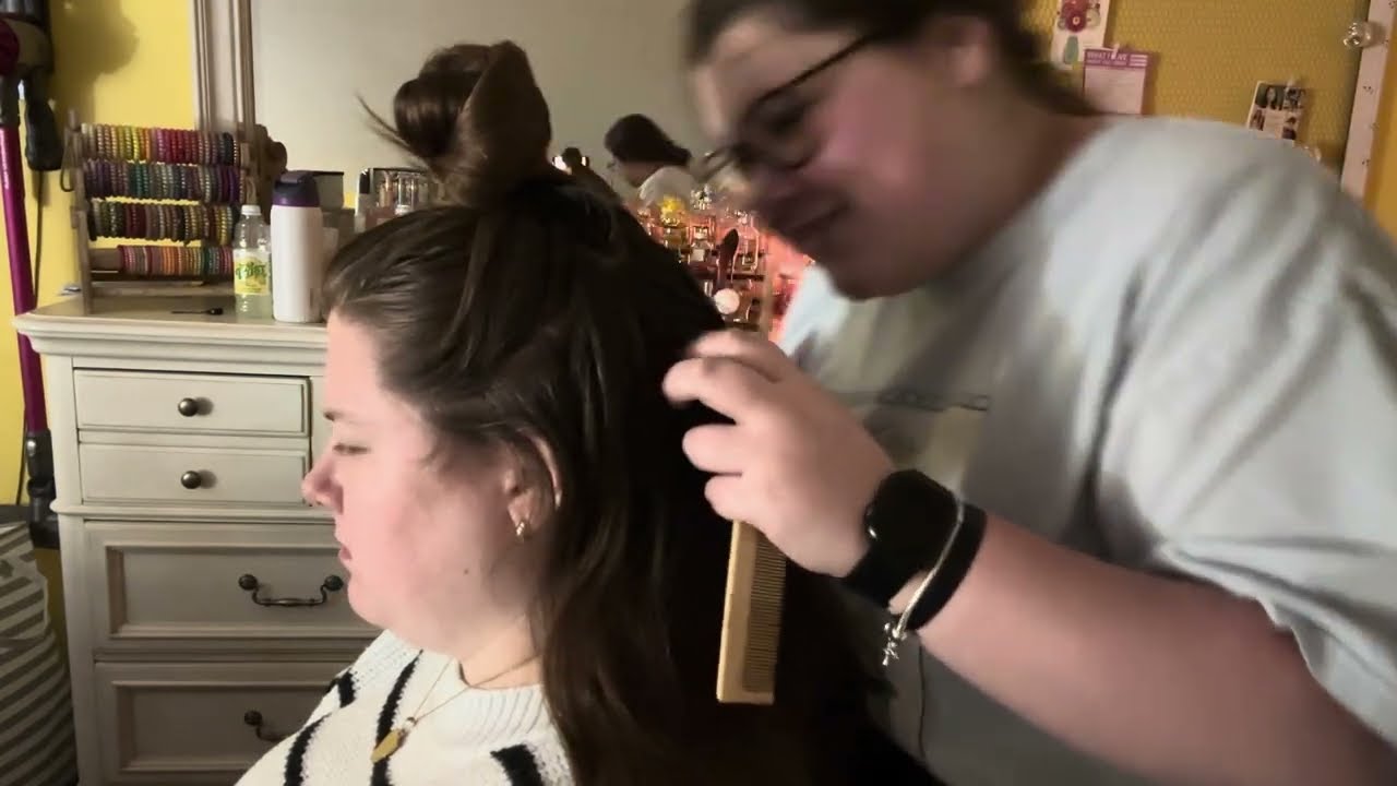 ASMR | scalp check with hairbrushing and massage ✨