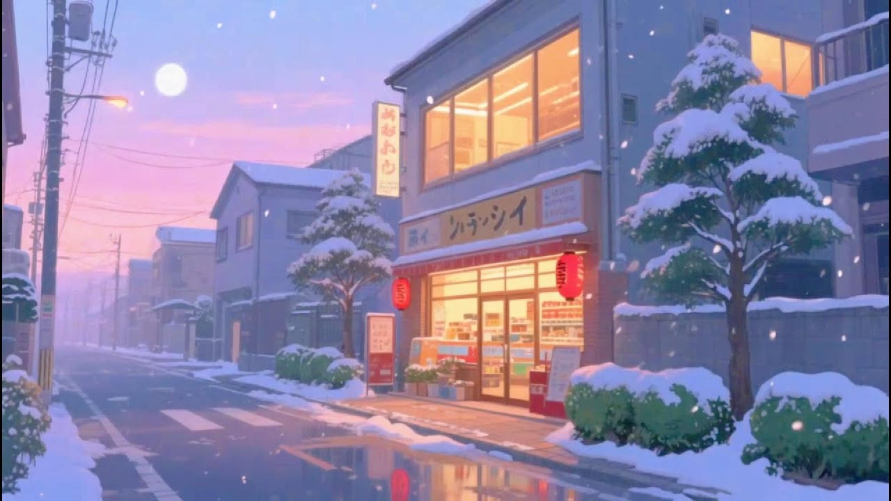 Snowy Night Lofi ❄️ Calm Chill Beats for Sleep, Study & Relax | Cozy Winter Vibes