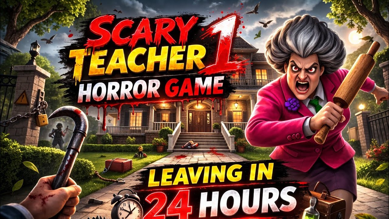  TEACHER KI DRESS 👗 CUT KAR DIYA 🤣 Miss T ke ghar me 24 hours 😱 | Scary Teacher 3D Challenge