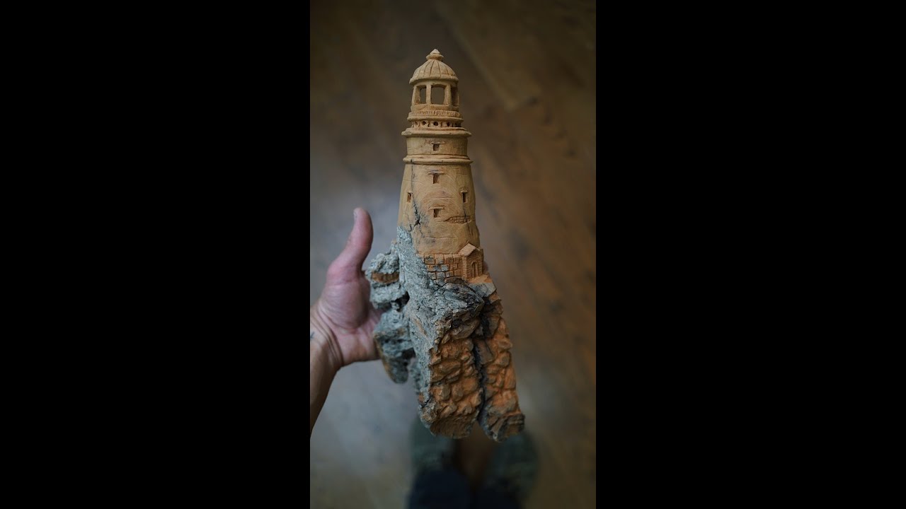 Carve a Lighthouse in Bark--Full Instructional Video with Alec LaCasse