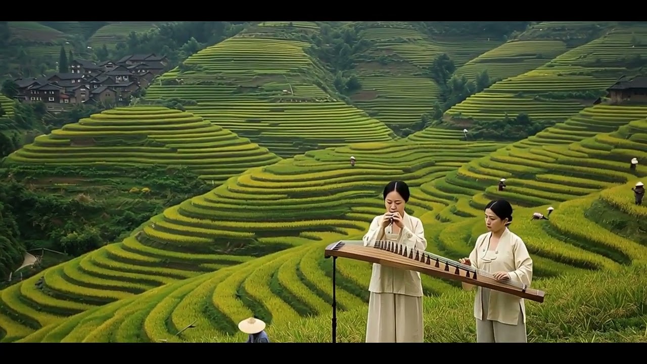 “Ancient Erhu Melody in Golden Rice Terraces | Peaceful Chinese Traditional Music for Relaxation”