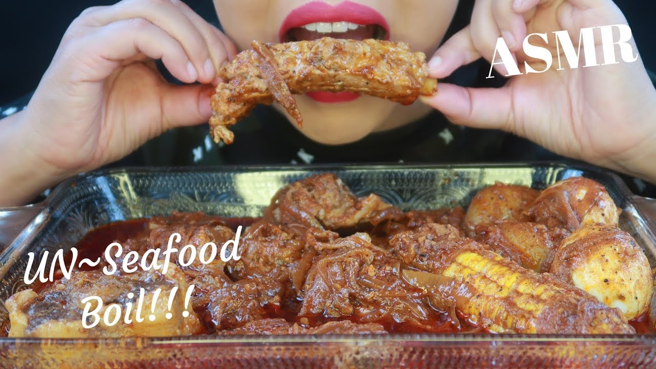 ASMR ~ UN-Seafood Boil Soaked Bloves Sauce