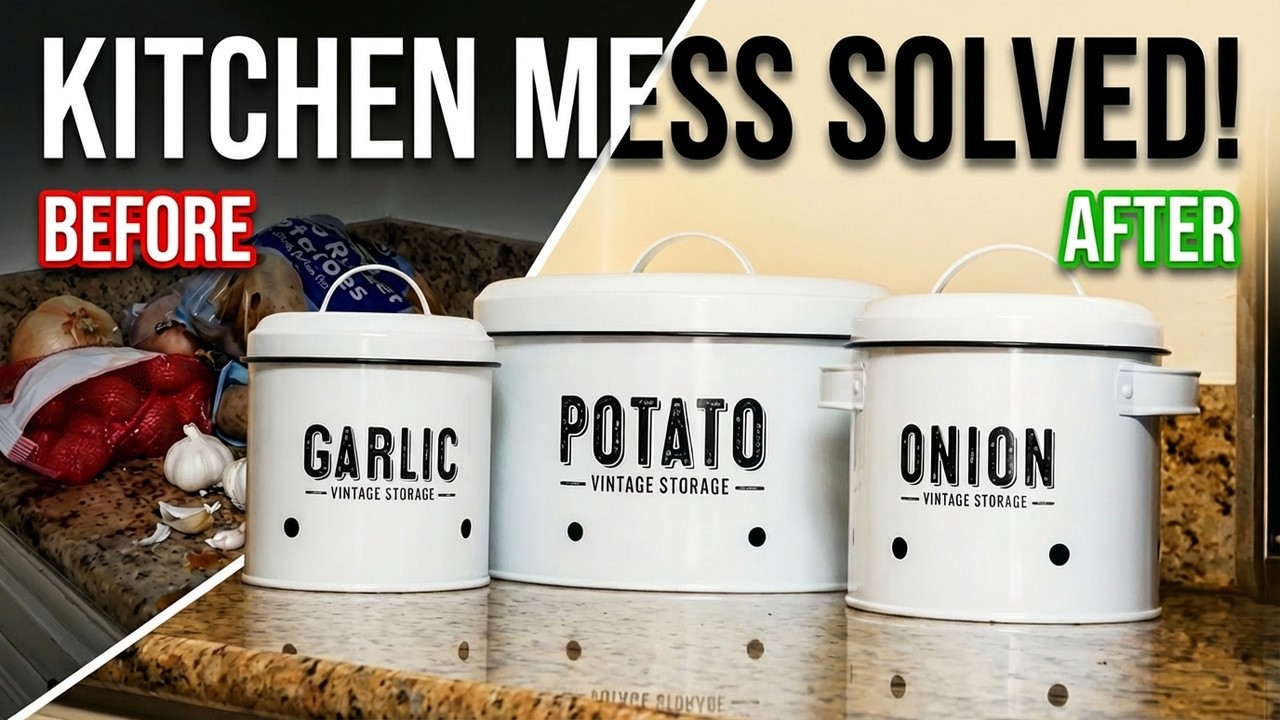 Metal Canister Sets Transform Cluttered Kitchen Countertops Into Organized Spaces