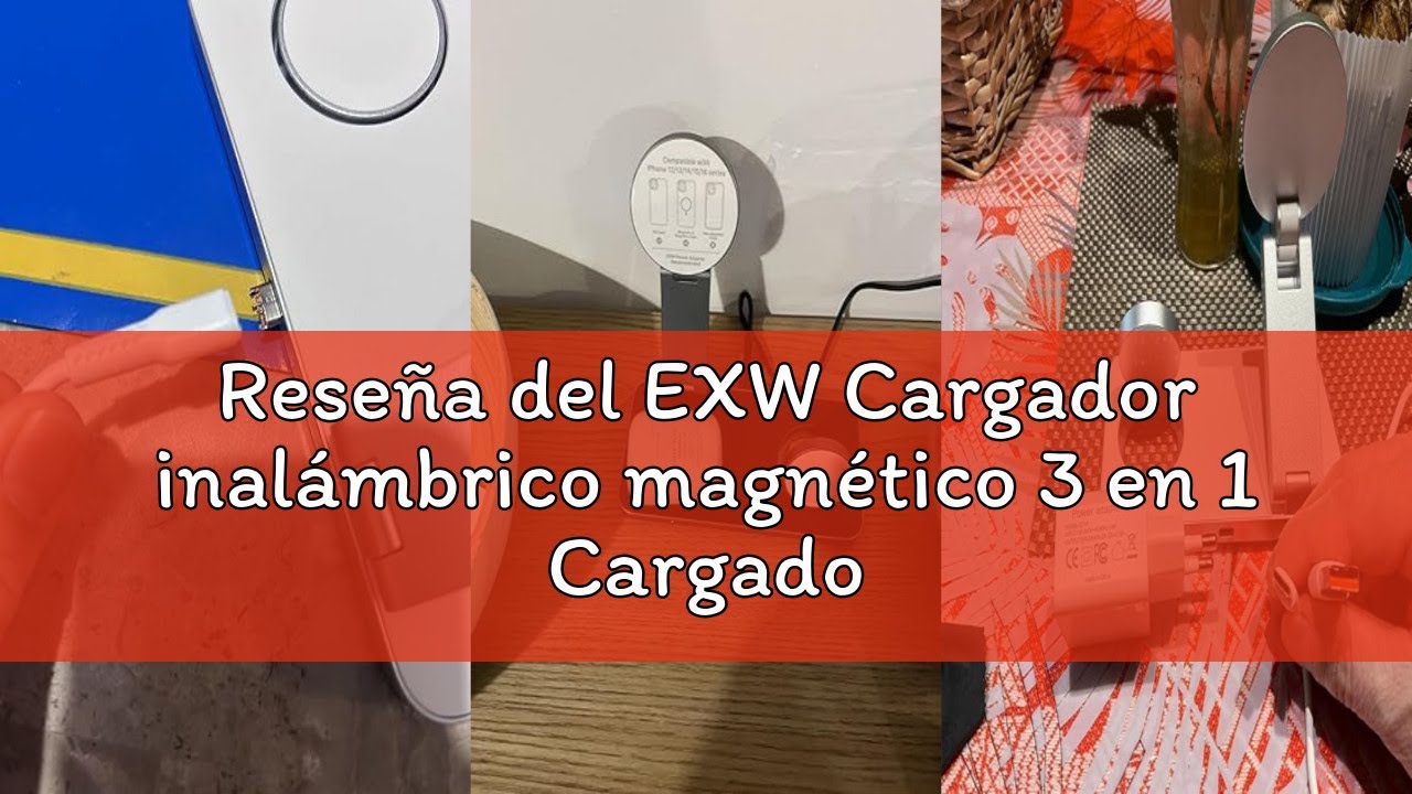 Reseña del EXW Cargador inalámbrico magnético 3 en 1 Cargador portátil Plegable para iPhone 17/16/15
