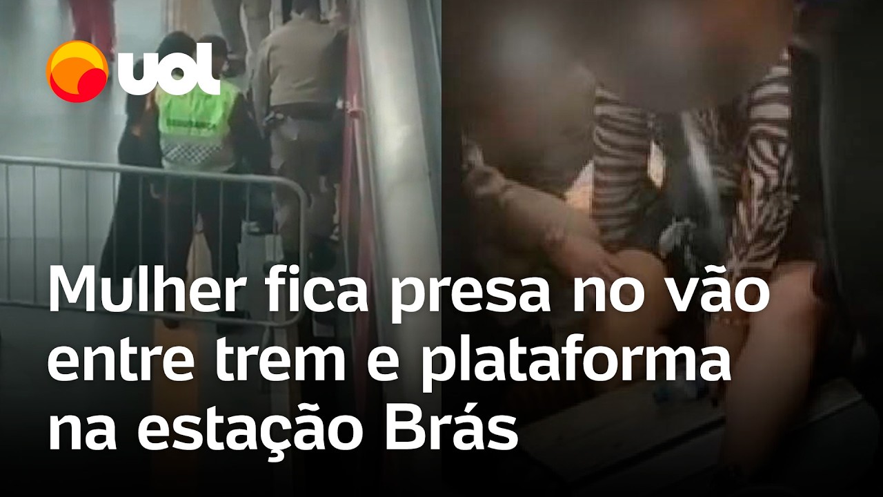 Mulher fica com perna presa no vão entre o trem e a plataforma na estação Brás, em São Paulo; vídeo