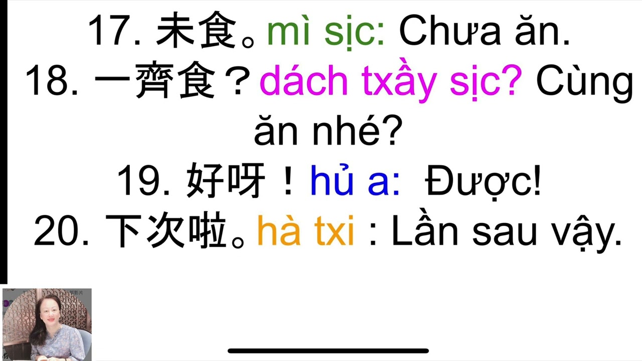 Thông thả học tiếng Quảng đông bài 1055: 100 câu nói hàng ngày, chào hỏi, tên tuổi, công việc...