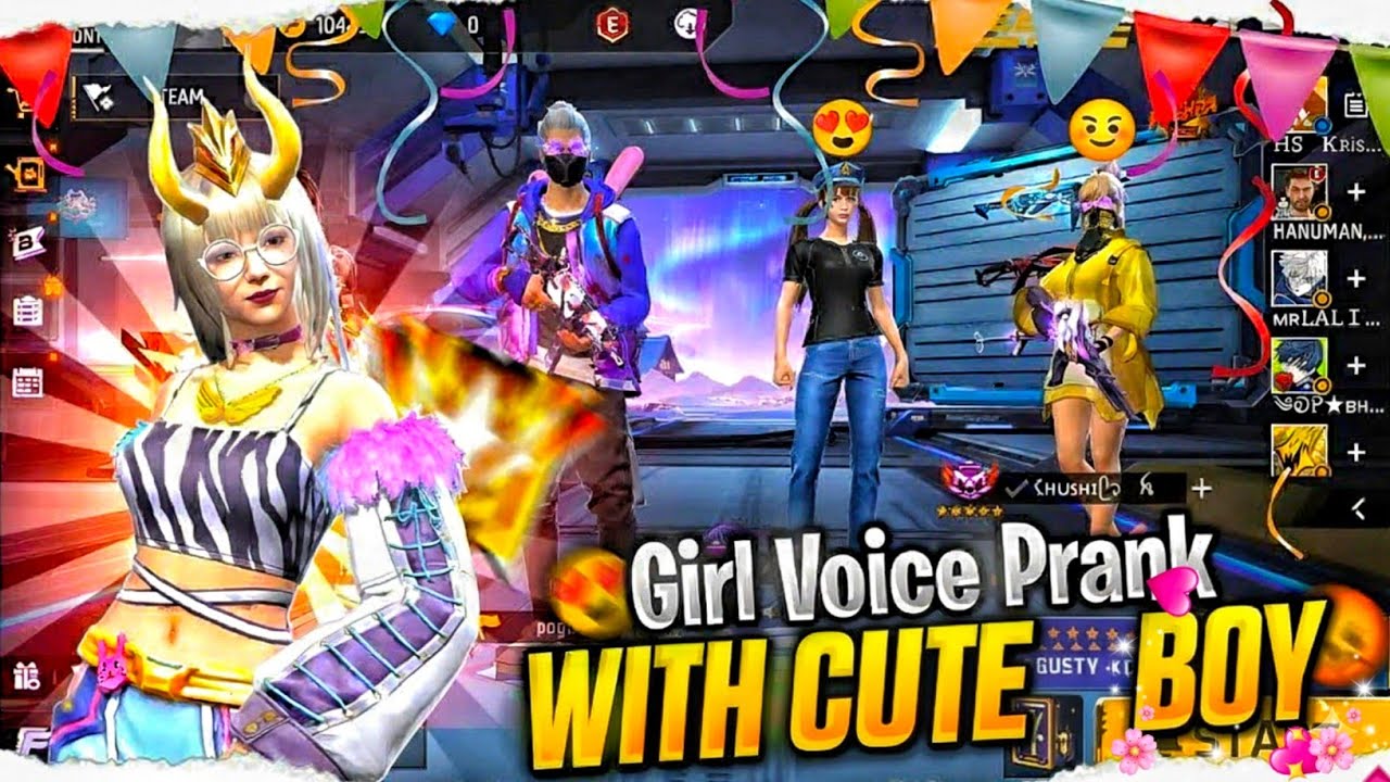GIRL VOICE PRANK 🤣 | I LOVE  YOU 🥶 | CUTE 🥰 BOY Reaction 🥹 | FREE FIRE 🔥 | 