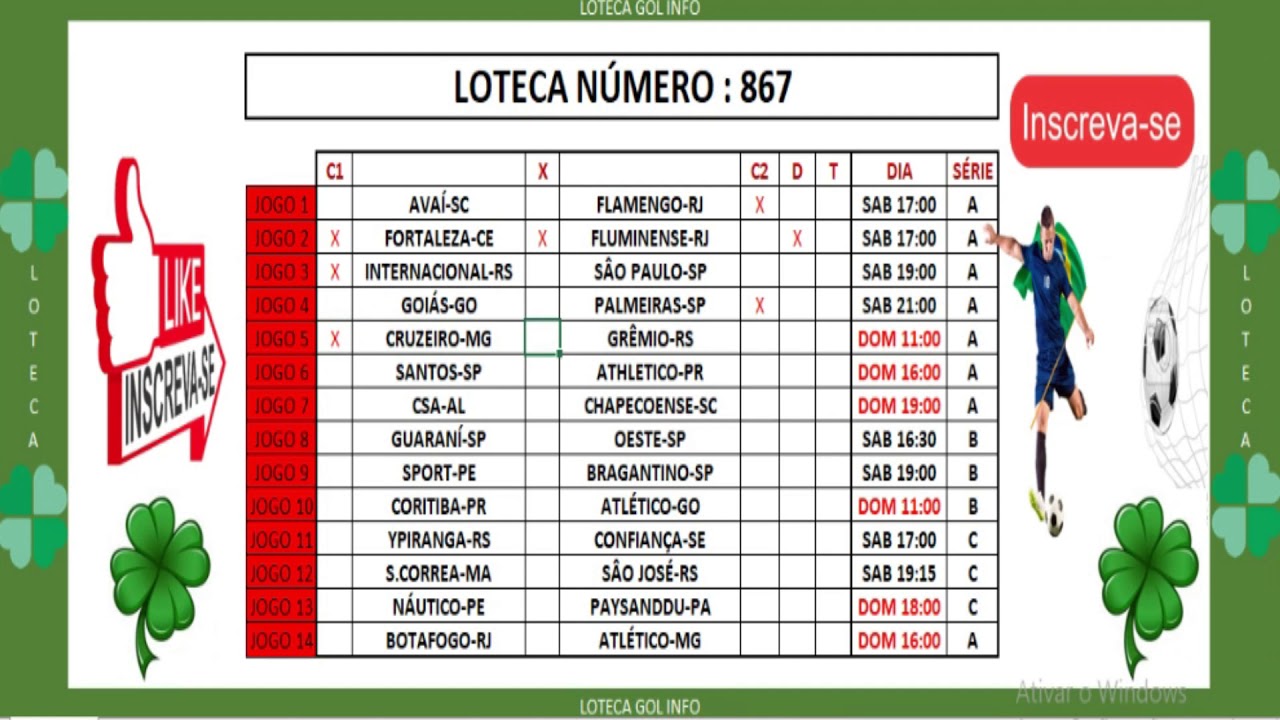 PALPITES DA LOTECA 867